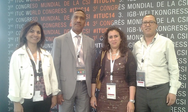 وفد الاتحاد المغربي للشغل المشارك في المؤتمر الثالث للاتحاد الدولي للنقابات يواصل سلسلة لقاءاته  بالوفود النقابية المشاركة بمؤتمر CSI ببرلين