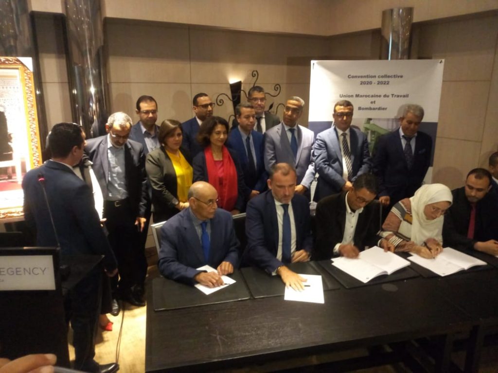توقيع اتفاقية جماعية بين شركة بومبارديي والاتحاد المغربي للشغل